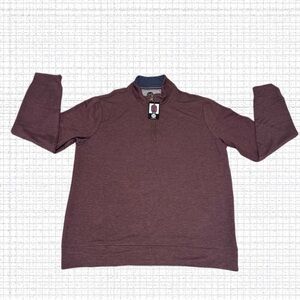 Men's Burgundy Quarter-Zip Sweater